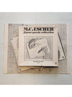 MC Escher Drawing Hands 551 Piece Art Jigsaw Puzzle 1977 Gallins Gallery